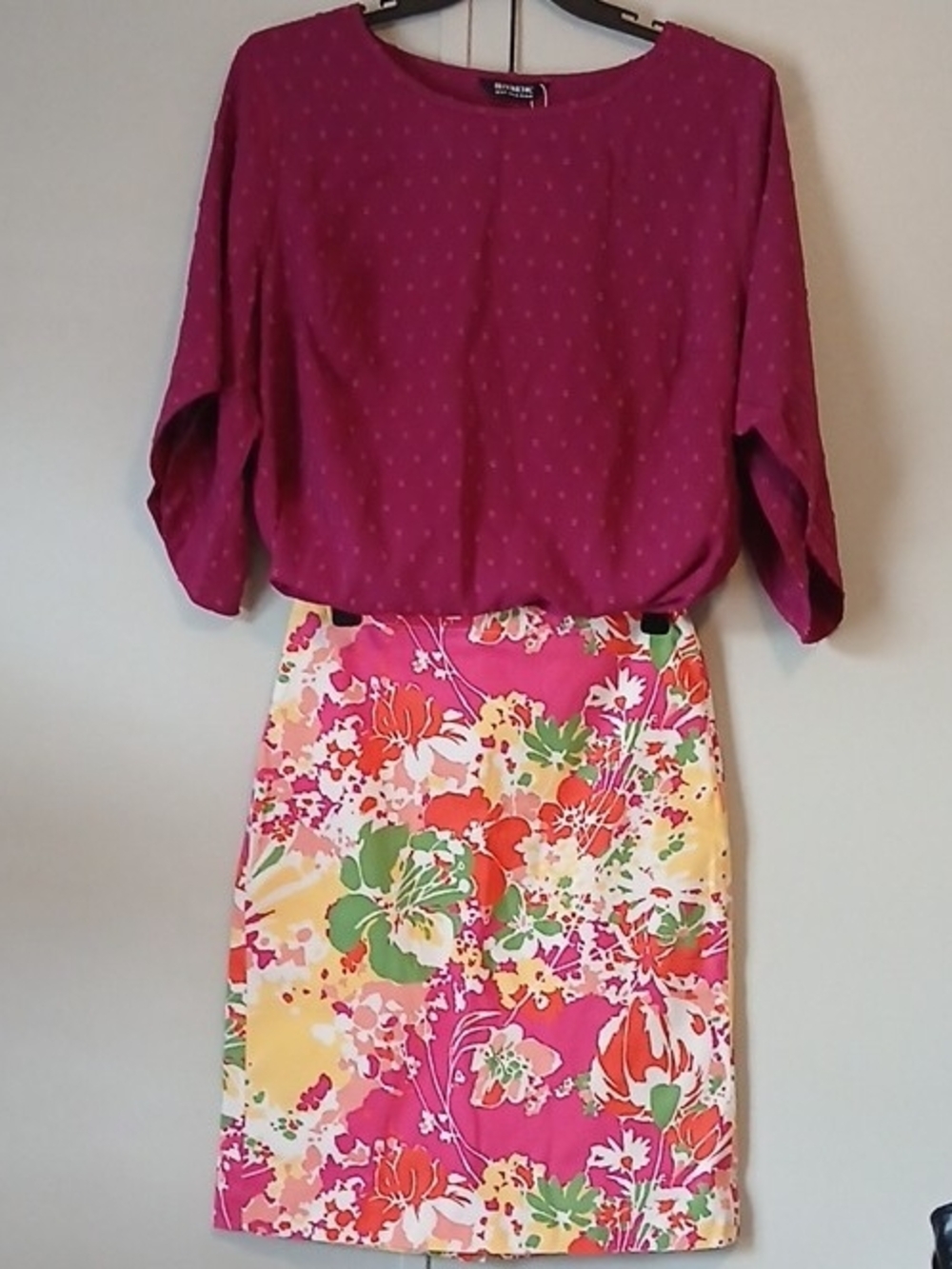 BloomChic Pink XL Floral Pencil Skirt 8